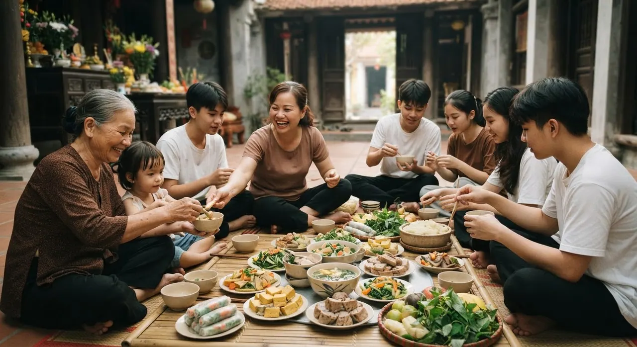 Mâm cỗ chay trong ngày lễ tôn giáo thể hiện sự đa dạng và phong phú của ẩm thực chay kỳ Việt Nam.