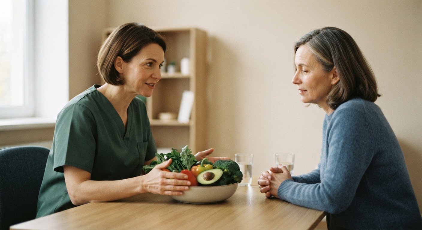 Consulter un professionnel de santé est une étape clé pour une alimentation végétale adaptée à la ménopause, assurant sécurité et efficacité.