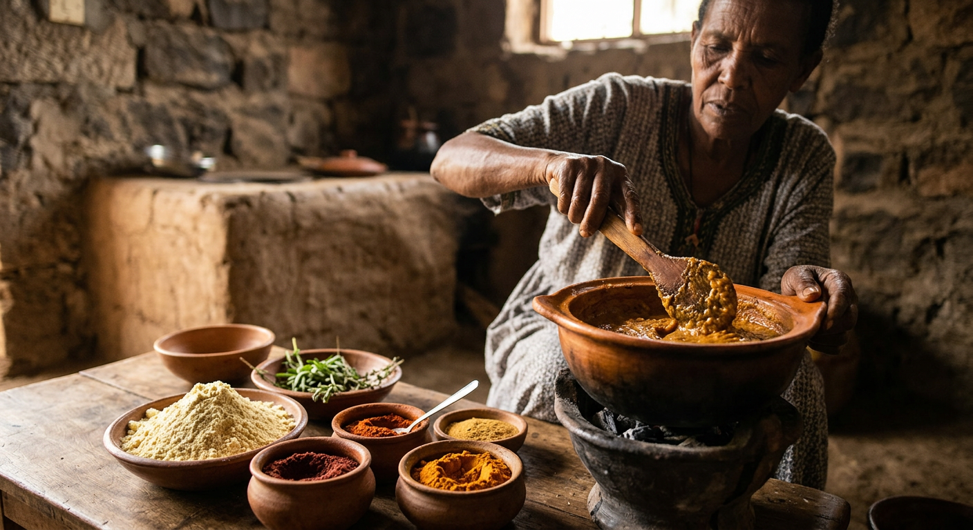 ጥራት ያለው የሽንብራ ዱቄት ከተለያዩ የተፈጥሮ ቅመሞች ጋር ሲዋሃድ የሽሮን መዓዛ ያጎለብታል