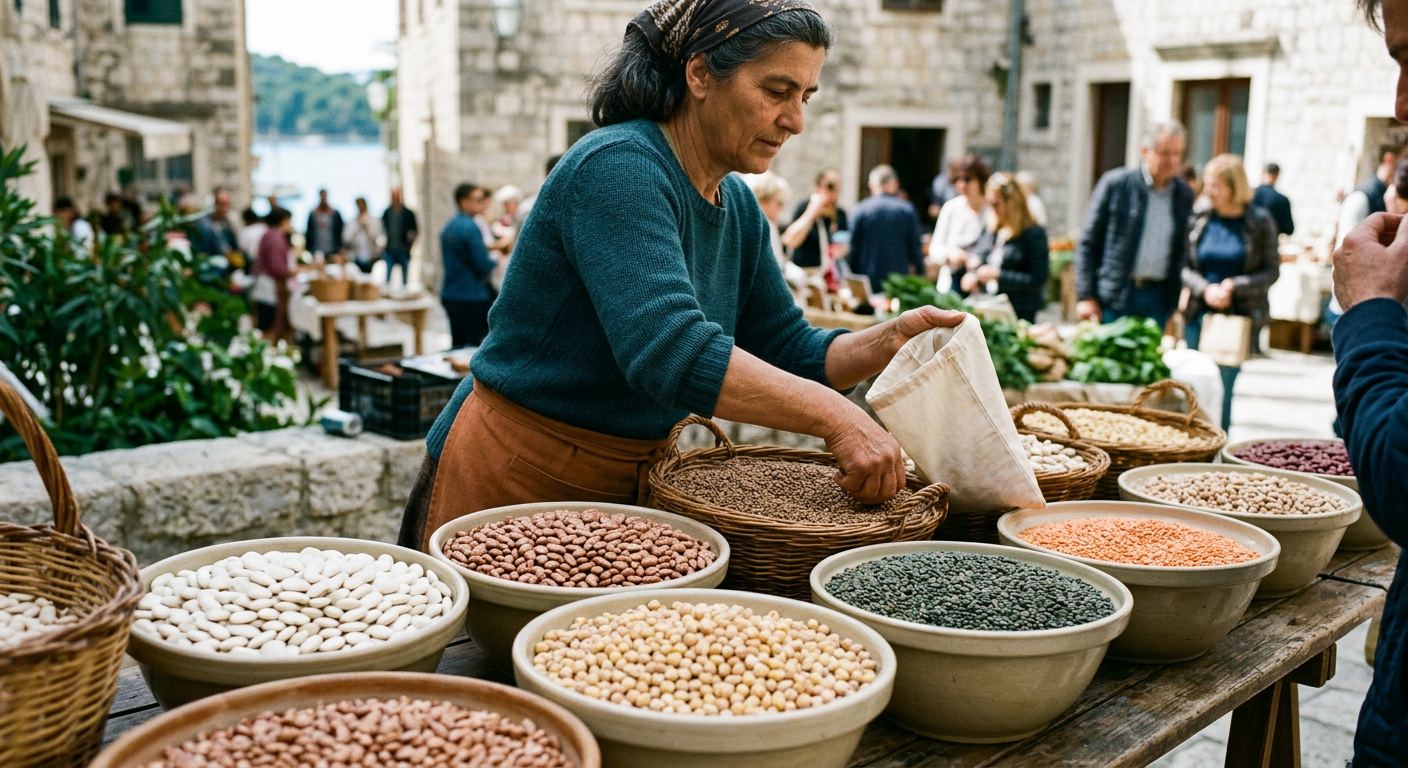 Shumëllojshmëri bishtajoresh vendase: fasule, thjerrëza dhe qiqra, themeli i ushqyerjes së pasur me proteina në Mesdhe.