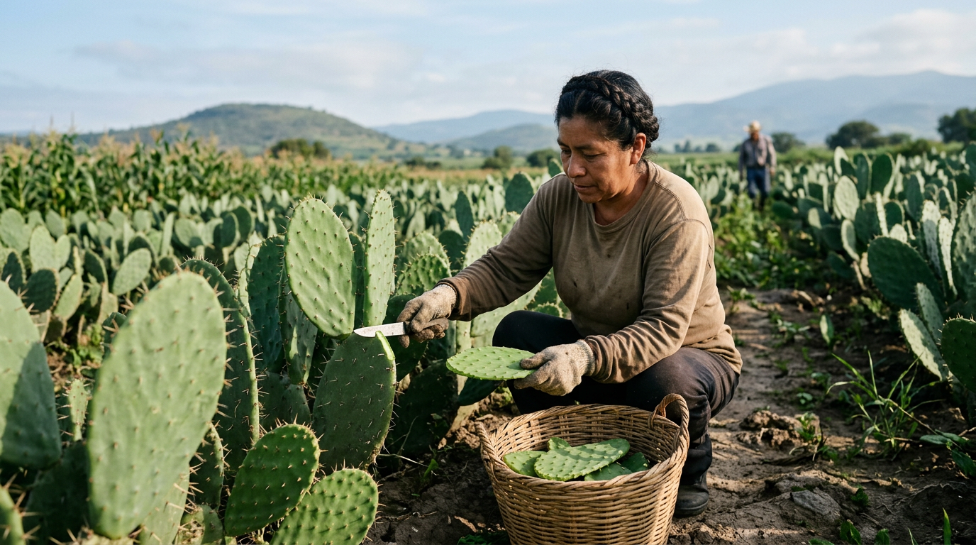 Nopalli xoxouhqui ipan milpan tlatilantli Mexico