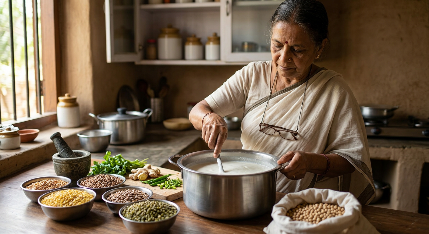 घर पर बना ताजा सोया दूध और दालें भारतीय रसोई में पारंपरिक डेयरी का सबसे सुलभ और पौष्टिक विकल्प हैं।