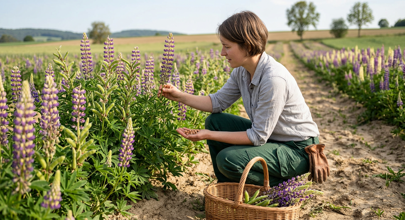 Süßlupinen wachsen hervorragend auf sandigen mitteleuropäischen Böden und binden wertvollen Stickstoff.