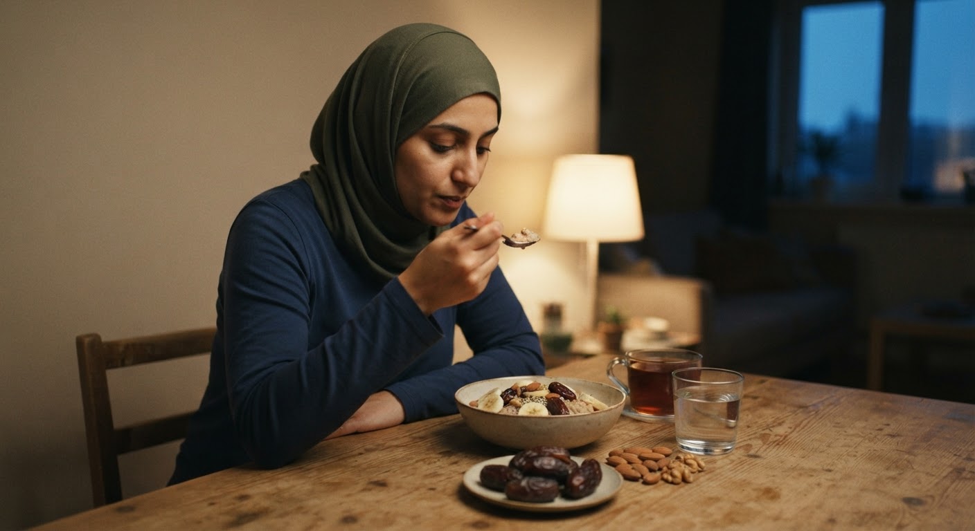سحری میں کھجور اور بادام کا صحت بخش کھانا